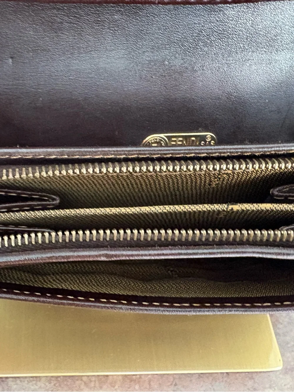 Fendi Vintage Zucca FF Monogram Canvas Leather Continental Wallet Brown